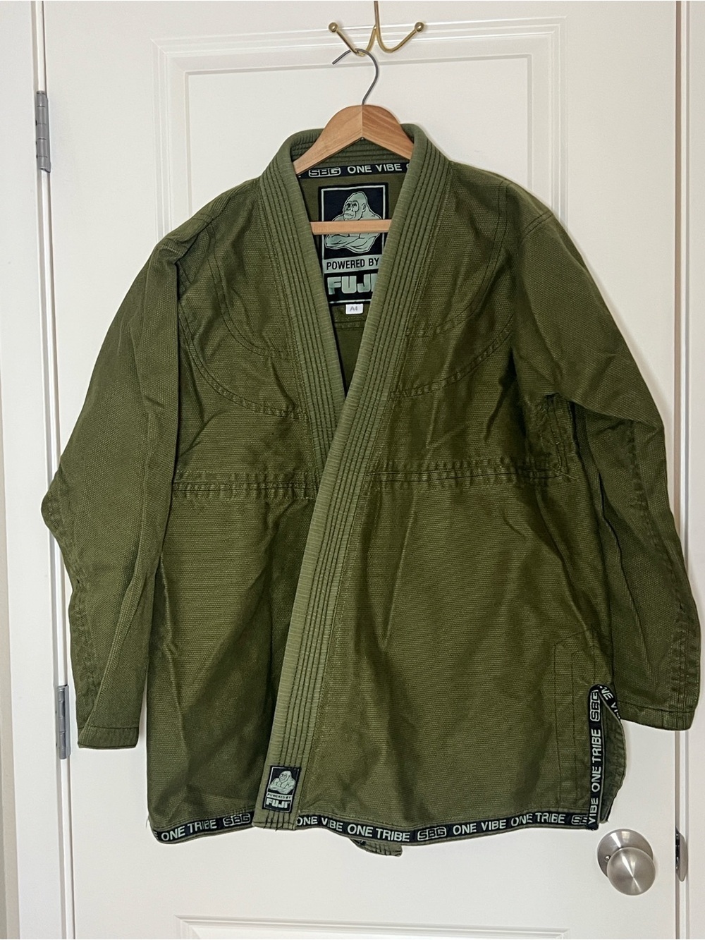 FUJI SBG Jiu-Jitsu Gi A4 / XL Jacket and Pants Olive Green (2-pieces) - Picture 10 of 10